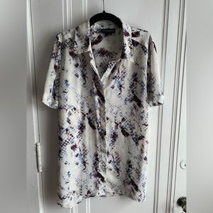 Cynthia Rowley Short Sleeve Button Up Blouse